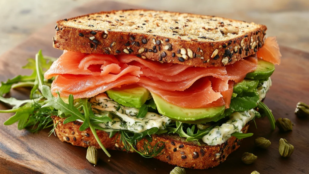 Smoked salmon sandwich