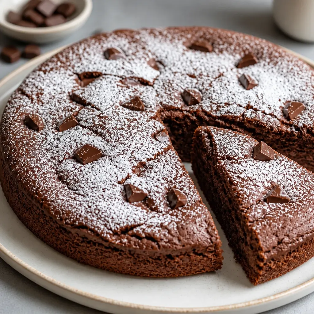 Chocolate Ricotta Cake close-up view