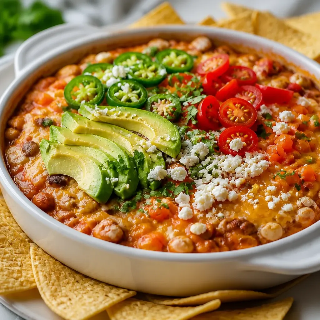Easy + Cheesy Southwest Bean Dip close-up view