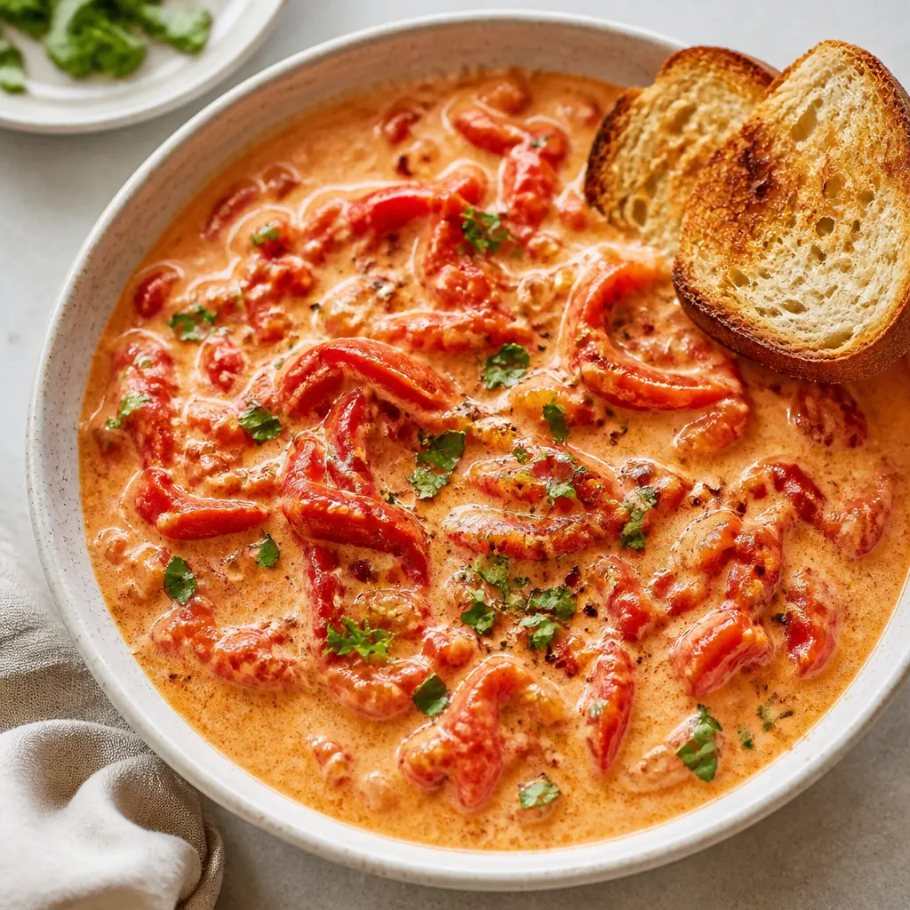 Roasted Red Peppers in White Sauce