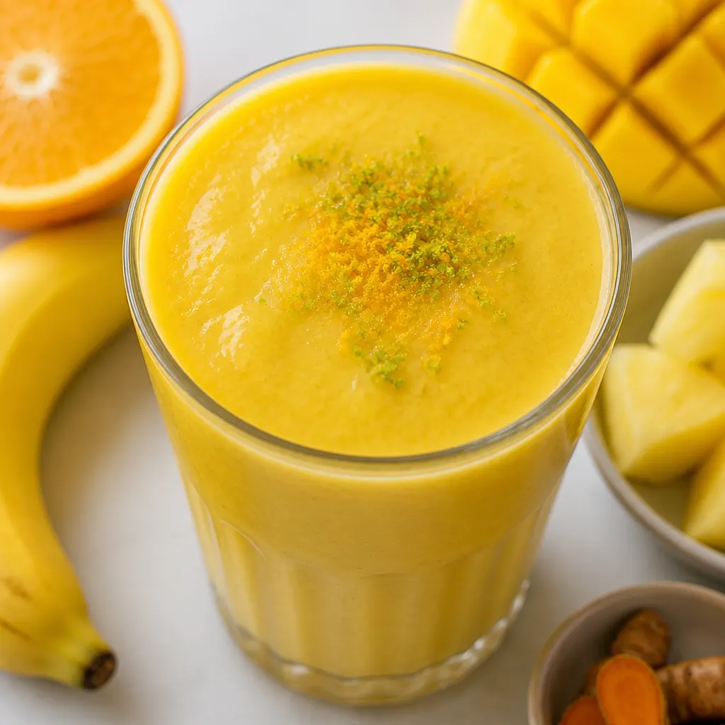 Tropical Immunity Boosting Smoothie close-up view