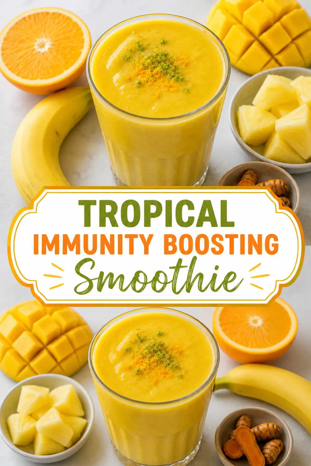 Tropical Immunity Boosting Smoothie Pinterest pin